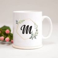 Hobi Shop Özelhediyem M Harfli Çerçeveli Baskılı Kupa Bardak