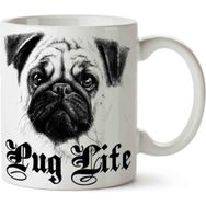 Hobi Shop Pug Life My Pug Köpek Beyaz Porselen Kupa Bardak