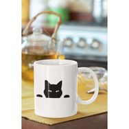 Hobi Shop Siyah Kedi Baskılı Porselen Kupa Bardak