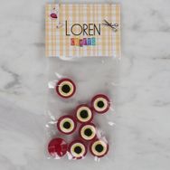 Hobium Loren Crafts 16 Kırmızı Nazar Boncuğu 8'li Düğme