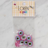 Hobium Loren Crafts 168 Pembe Nazar Boncuğu 8'li Düğme