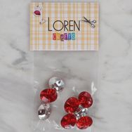 Hobium Loren Crafts 240 Kırmızı 8'li Düğme