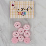 Hobium Loren Crafts 435 Pembe Ayak İzi 8'li Düğme