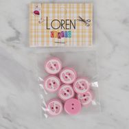 Hobium Loren Crafts 436 Pembe Ayak İzi 8'li Düğme