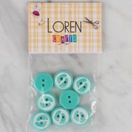 Hobium Loren Crafts 442 Yeşil Ayak İzi 8'li Düğme