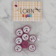 Hobium Loren Crafts 572 Vişne Çürüğü Balık 8'li Düğme