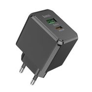 Hoco CS14A PD20W+QC3.0 USB + Type-C Girişli Siyah Hızlı Şarj Adaptörü Başlığı