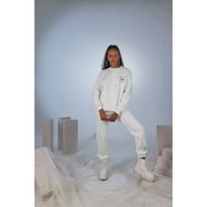 Holly Lolly 3 İplik Şardonlu Uzun Kol Bisiklet Yaka Fine Ekru Sweatshirt