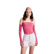 Holly Lolly HLSS24-00024 Smooth Kolları Ayrı Straplez Pembe Kadın Bluz