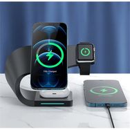 Homiano LFX-178 15W Siyah Magsafe Airdock 4 in 1 Hızlı Kablosuz Şarj Standı