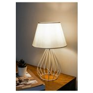 Homing AYD-2582 Beyaz Metal Gövdeli Krem Kumaş Başlıklı Abajur