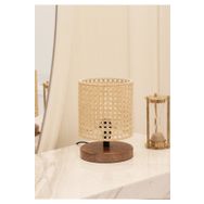Homing AYD-3264 Exclisive Rattan Hazeranlı Ahşap Tabanlı Abajur