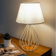 Homing Metal Gövdeli Krem Rengi Telli Abajur