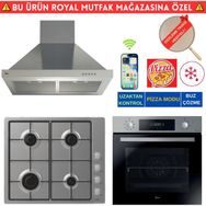Hoover Vıale Telefon Bağlantılı İnox Turbo Ankastre Set (Ho3158ın+ Candy Chw6lmx Emaye +Hch6mxtk)