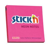 Hopax 100 YP 76x76 Fosforlu Pembe Stıckn Yapışkanlı Not Kağıdı