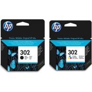 HP 302-F6U65AE 2'li Siyah ve Renkli Kartuş Seti