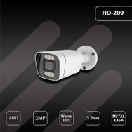 Hs HD-209 Warm Led 2MP AHD 3.6 mm Metal Bullet Güvenlik Kamerası