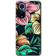 Huawei Nova 9 Çizim Çiçekler Baskılı Uyumlu Silikon Kılıf