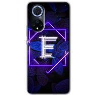 Huawei Nova 9 Dark Neon Yaprak E Harfi Baskılı Uyumlu Silikon Kılıf