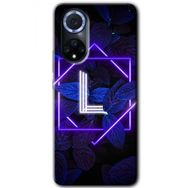 Huawei Nova 9 Dark Neon Yaprak L Harfi Baskılı Uyumlu Silikon Kılıf