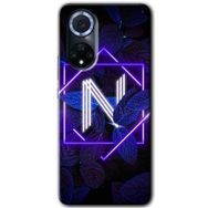 Huawei Nova 9 Dark Neon Yaprak N Harfi Baskılı Uyumlu Silikon Kılıf