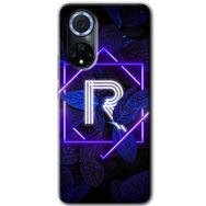 Huawei Nova 9 Dark Neon Yaprak R Harfi Baskılı Uyumlu Silikon Kılıf