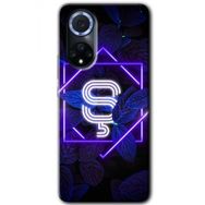 Huawei Nova 9 Dark Neon Yaprak Ş Harfi Baskılı Uyumlu Silikon Kılıf