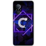 Huawei Nova 9 SE Dark Neon Yaprak Ç Harfi Baskılı Uyumlu Silikon Kılıf