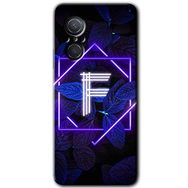 Huawei Nova 9 SE Dark Neon Yaprak F Harfi Baskılı Uyumlu Silikon Kılıf