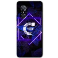 Huawei Nova 9 SE Dark Neon Yaprak G Harfi Baskılı Uyumlu Silikon Kılıf