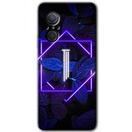 Huawei Nova 9 SE Dark Neon Yaprak İ Harfi Baskılı Uyumlu Silikon Kılıf