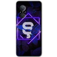 Huawei Nova 9 SE Dark Neon Yaprak Ş Harfi Baskılı Uyumlu Silikon Kılıf