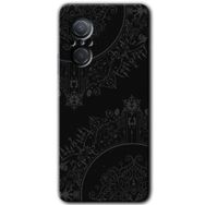 Huawei Nova 9 SE Siyah Mandala Baskılı Uyumlu Silikon Kılıf