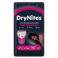 Huggies Drynites Kız 4-7 Yaş 17-30 kg 10 Adet Gece Külot Bezi