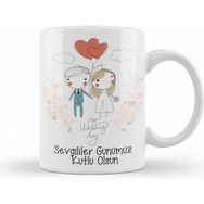 Humuts 0119 Sevgililer Günü Sevgiliye Hediye Kupa Bardak