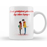 Humuts 0220 Sevgililer Günü Sevgiliye Hediye Kupa Bardak