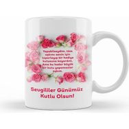 Humuts 0244 Sevgililer Günü Sevgiliye Hediye Kupa Bardak