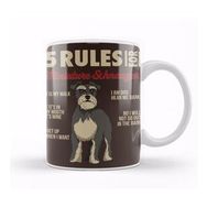 Humuts 5 Rules For Miniature Schnauzer Funny Dog Kupa Bardak