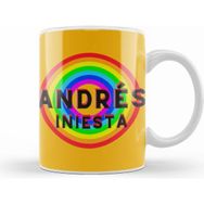 Humuts Andrés Iniesta Vintage Retro Rainbow Style Beyaz Kupa