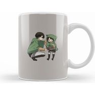 Humuts Attack On Titan Chibi Levi x Eren 01 Kupa Bardak