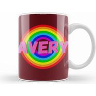 Humuts Avery Name Personalized Custom Vintage Retro Rainbow Style Design Gift Baby Gift For Her Kupa Bardak