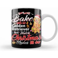 Humuts Bake Stuff With Golden Retriever And Watch Christmas Funny Kupa Bardak