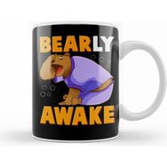 Humuts Bearly Awake Funny Barely Awake Sleepy Bear Pun Kupa Bardak