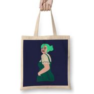 Humuts Beautiful Women Art Açık Bej Uzun Saplı Bez Çanta