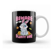 Humuts Beware Of The Fluffy One Adorable Bunny Rabbit Kupa Bardak