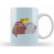 Humuts Bff Sloth And Cat Kedi Kupa Bardak