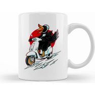Humuts Bird Rider Vespa Lover Beyaz Kupa