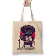 Humuts Black Dog Pug Köpek Bez Çanta