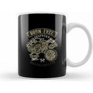 Humuts Born Free Choppers Retro Motorcycle Kupa Bardak