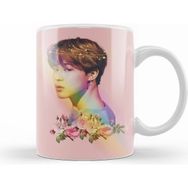 Humuts Bts Jimin Çiçekli Kupa Bardak